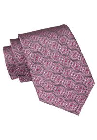 Męski Krawat Angelo di Monti - Jasny Róż, Regularny Wzór. Kolor: różowy. Materiał: tkanina. Styl: elegancki, wizytowy #1