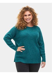 Zizzi Sweter CA61192A Niebieski Regular Fit. Kolor: niebieski. Materiał: syntetyk