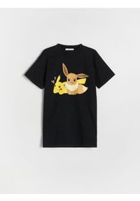 Reserved - Sukienka Pokémon - czarny. Kolor: czarny. Materiał: dzianina, bawełna #1