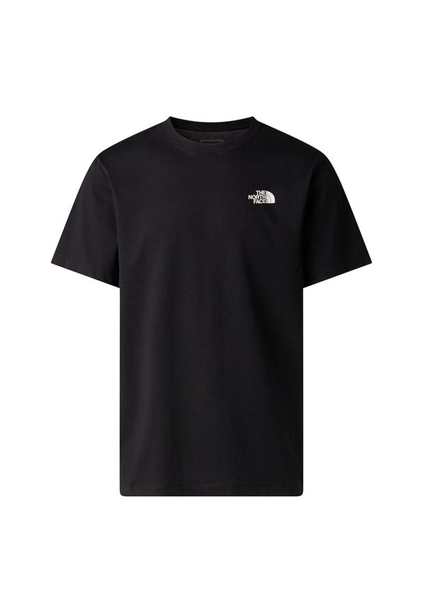 Koszulka męska The North Face Vertical 0A8GV1JK31 - czarna. Kolor: czarny. Materiał: bawełna, tkanina, poliester. Długość rękawa: krótki rękaw. Długość: krótkie