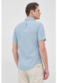 Polo Ralph Lauren koszula bawełniana męska slim z kołnierzykiem button-down. Typ kołnierza: button down, polo. Kolor: niebieski. Materiał: bawełna. Długość rękawa: krótki rękaw. Długość: krótkie #4
