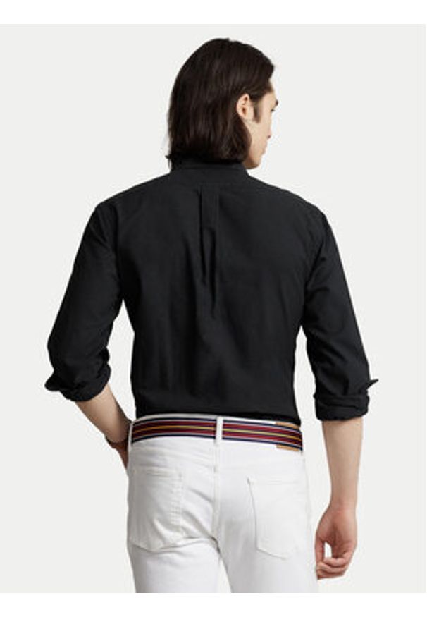 Polo Ralph Lauren Koszula Bsr 710772290 Czarny Custom Fit. Typ kołnierza: polo. Kolor: czarny. Materiał: bawełna
