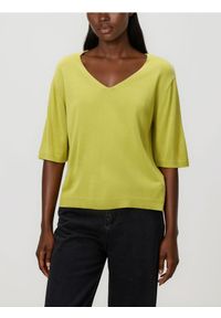 Reserved - Sweter z wiskozą - zielony. Kolor: zielony. Materiał: wiskoza #1