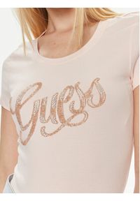 Guess T-Shirt W4GI30 J1314 Różowy Slim Fit. Kolor: różowy. Materiał: bawełna