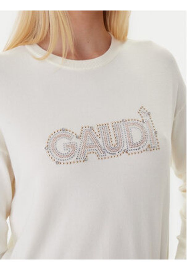 Gaudi Sweter 521BD53023 Beżowy Regular Fit. Kolor: beżowy. Materiał: syntetyk