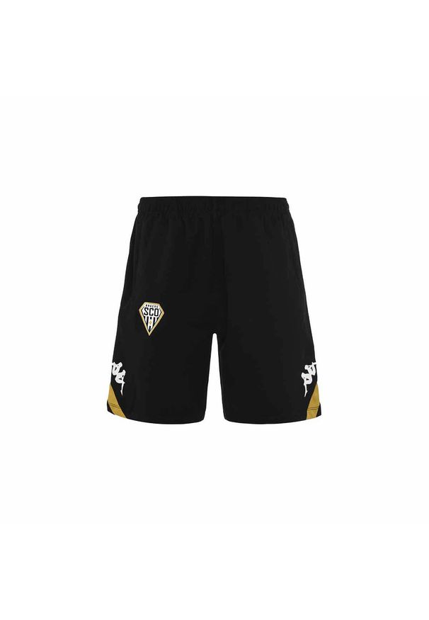 Kappa - Krótki Angers SCO Alozip 6 2022/23. Kolor: czarny, wielokolorowy, żółty. Długość: krótkie. Sport: piłka nożna