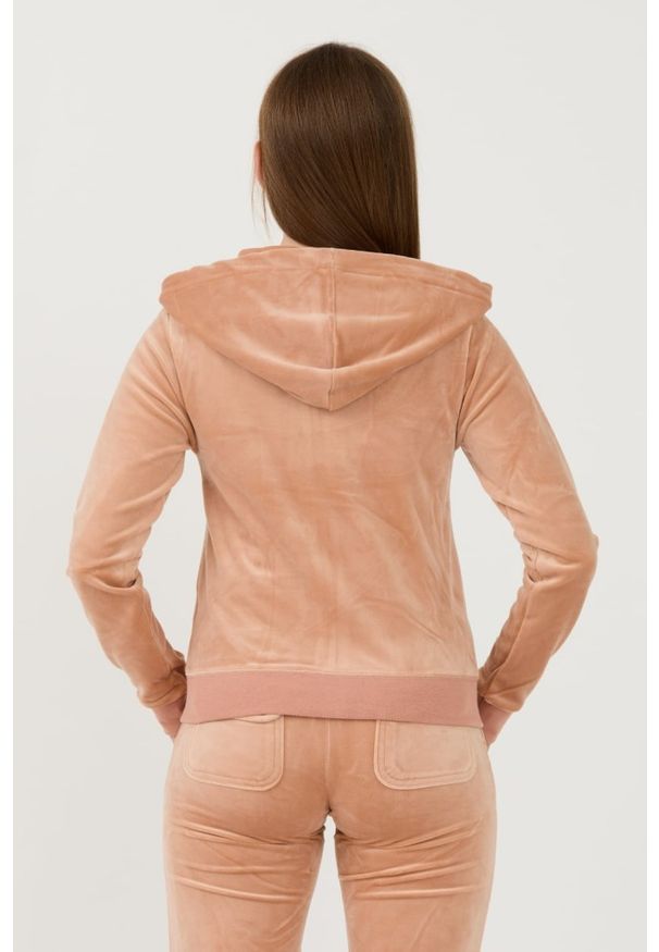 Juicy Couture - JUICY COUTURE Beżowa bluza Robertson Gold Hoodie. Kolor: beżowy