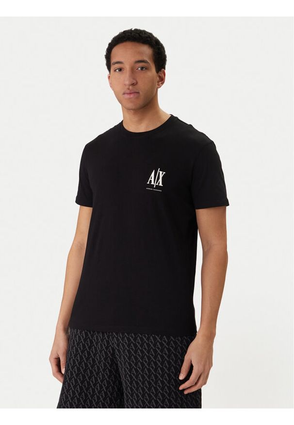 Armani Exchange T-Shirt XM000365 AF12308 UC001 Czarny Regular Fit. Kolor: czarny. Materiał: bawełna
