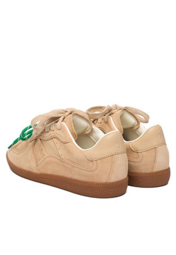 Nokwol Sneakersy August Beżowy. Kolor: beżowy. Materiał: skóra, zamsz