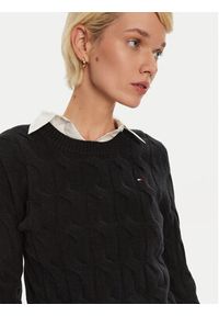 TOMMY HILFIGER - Tommy Hilfiger Sweter WW0WW43586 Czarny Regular Fit. Kolor: czarny. Materiał: wełna