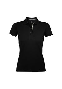 SOL'S - Damska Koszulka Polo Portland. Typ kołnierza: polo. Kolor: czarny