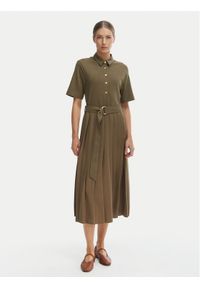 TOMMY HILFIGER - Tommy Hilfiger Sukienka codzienna WW0WW48756 Zielony Regular Fit. Okazja: na co dzień. Kolor: zielony. Materiał: bawełna. Typ sukienki: proste. Styl: casual #1