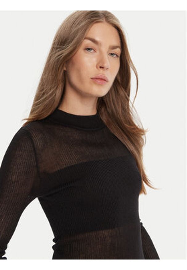 Hugo - HUGO Sweter Slumy_B 50543045 Czarny Slim Fit. Kolor: czarny. Materiał: wiskoza