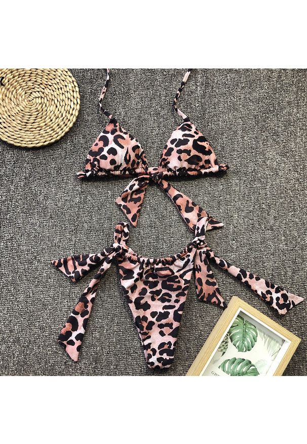 Intica - Bikini wiązane z regulacją na lato nad wodę Kelcy. Materiał: materiał. Wzór: gładki