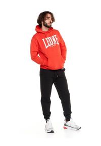 LEONE 1947 APPAREL - Męska bluza z kapturem Leone 1947 unbrushed – lekka bluza. Typ kołnierza: kaptur. Kolor: czerwony. Materiał: tkanina. Sport: fitness