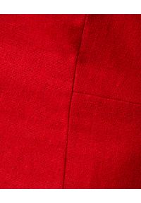 ICON - Czerwona sukienka z bufkami Tulipe. Okazja: na co dzień. Kolor: czerwony. Typ sukienki: dopasowane. Styl: casual. Długość: mini #4