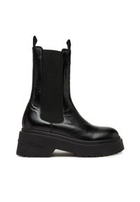 Tommy Jeans Sztyblety Tjw Chunky Shiny EN0EN02888 Czarny. Kolor: czarny. Materiał: skóra