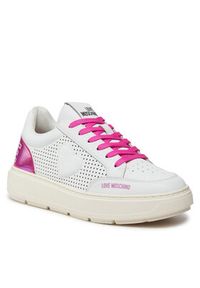 Love Moschino - LOVE MOSCHINO Sneakersy JA15274G1IJC410B Biały. Kolor: biały. Materiał: skóra