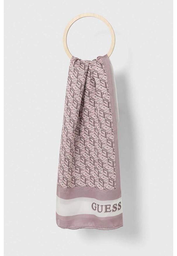 Guess chusta damska kolor różowy wzorzysta. Kolor: różowy. Materiał: tkanina
