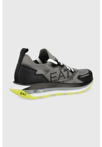 EA7 Emporio Armani sneakersy kolor szary. Nosek buta: okrągły. Zapięcie: sznurówki. Kolor: szary. Materiał: guma #2