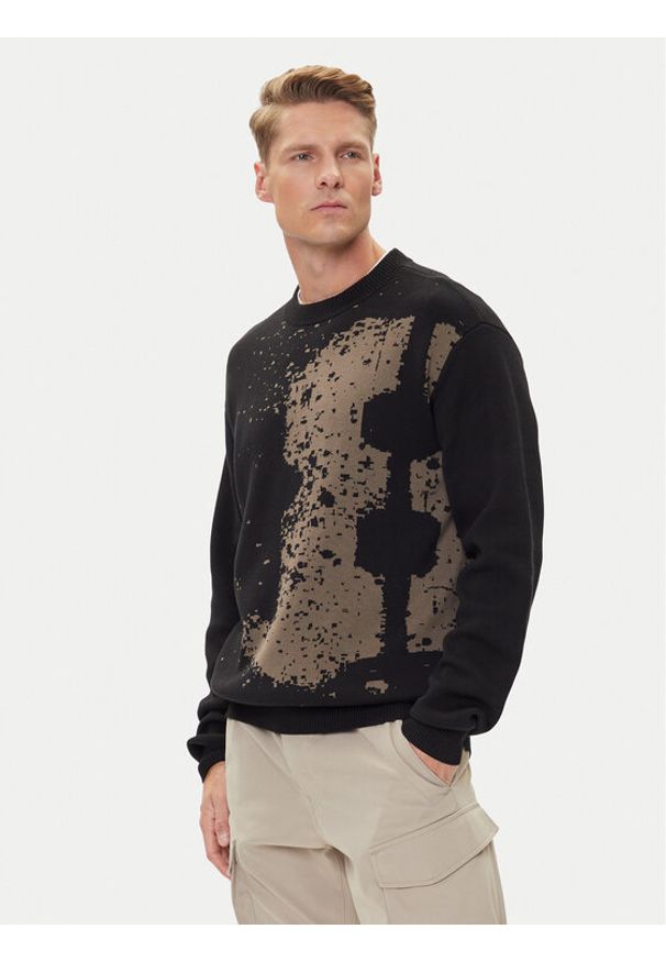 G-Star RAW - G-Star Raw Sweter Sprayed 89 D27772-D488 Czarny Relaxed Fit. Kolor: czarny. Materiał: bawełna