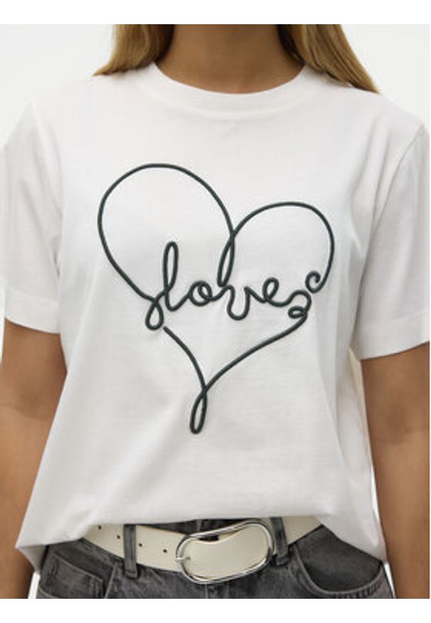 Vero Moda T-Shirt Fea 10321312 Biały Loose Fit. Kolor: biały. Materiał: bawełna