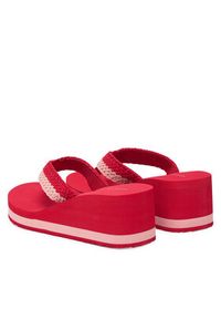 TOMMY HILFIGER - Tommy Hilfiger Japonki Th Wedge Crochet Summer Sandal FW0FW09420 Czerwony. Kolor: czerwony. Materiał: materiał #6