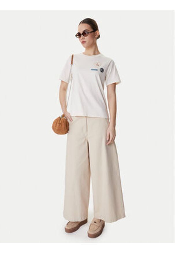 Weekend Max Mara T-Shirt West 2615971041 Écru Regular Fit. Materiał: bawełna