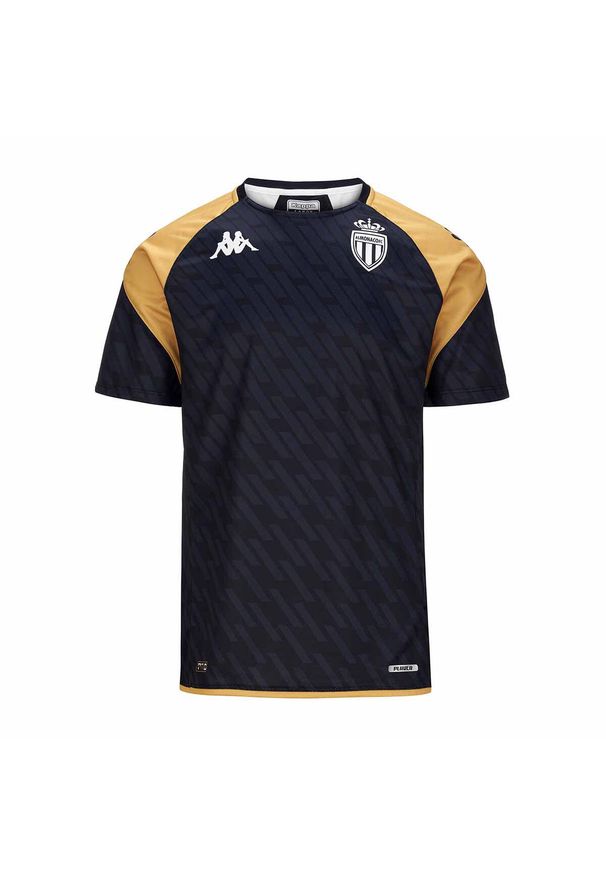 Kappa - Koszulka treningowa AS Monaco Aboupret Pro 7 2023/24. Kolor: wielokolorowy, żółty, czarny. Sport: piłka nożna