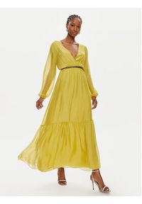 Dixie Sukienka codzienna A207J102 Żółty Regular Fit. Okazja: na co dzień. Kolor: żółty. Materiał: jedwab. Typ sukienki: proste. Styl: casual