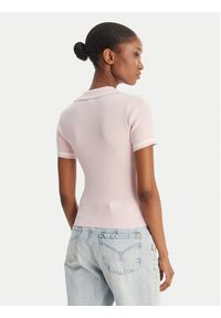 Guess Jeans Polo W6GRZ1 Z3P32 Różowy. Typ kołnierza: polo. Kolor: różowy. Materiał: wiskoza #3