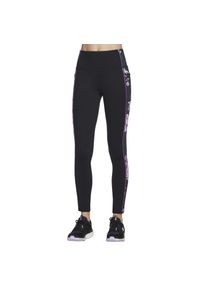skechers - Leginsy fitness damskie GO Stretch Winter Bloom Legging. Kolor: czarny. Materiał: poliester, elastan. Sport: fitness