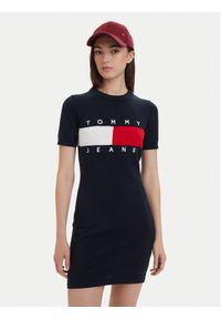 Tommy Jeans Sukienka codzienna Flag DW0DW22853 Granatowy Slim Fit. Okazja: na co dzień. Kolor: niebieski. Materiał: bawełna. Typ sukienki: proste. Styl: casual #1