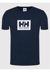 Helly Hansen T-Shirt Box 53285 Granatowy Regular Fit. Kolor: niebieski. Materiał: bawełna