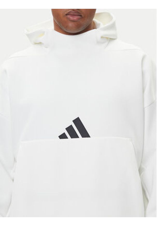 Adidas - adidas Bluza Z.N.E. JF2454 Biały Loose Fit. Kolor: biały. Materiał: bawełna