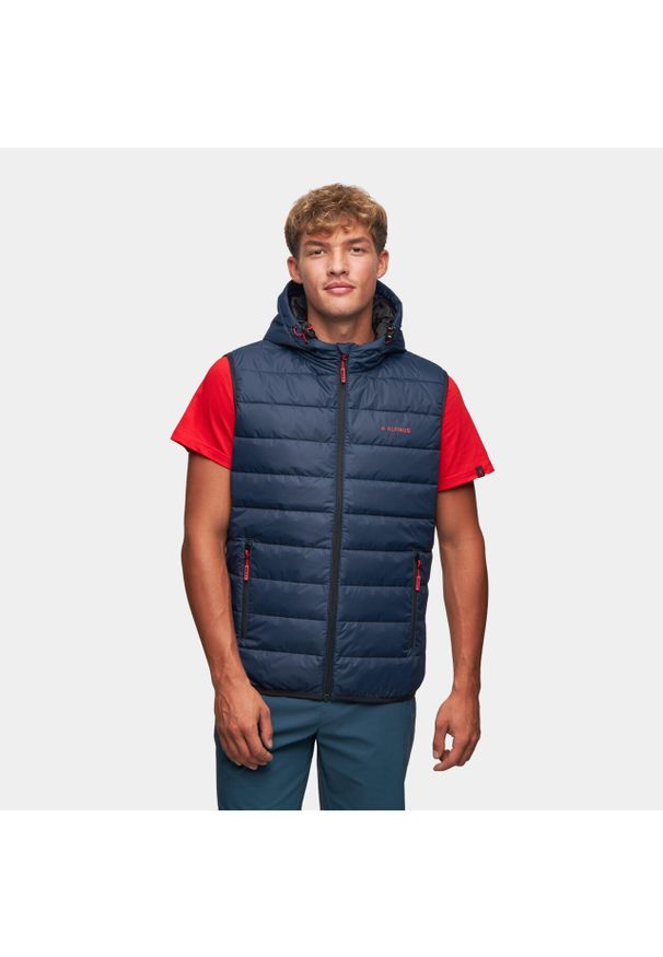Kamizelka pikowana turystyczna męska Alpinus Athos Body Warmer. Kolor: niebieski. Sport: turystyka piesza