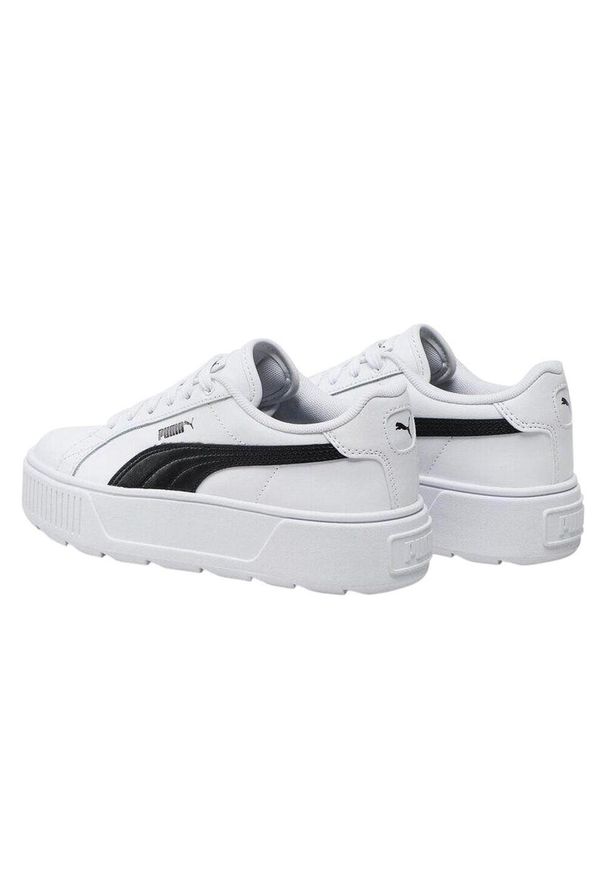 Puma - Damskie Skórzane Buty Sportowe Karmen. Kolor: biały. Materiał: skóra. Styl: sportowy