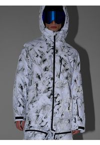 4f - 4F Kurtka snowboardowa membrana 15000 męska - multikolor L. Kolor: wielokolorowy. Materiał: poliester, materiał. Długość rękawa: raglanowy rękaw. Sezon: zima #2