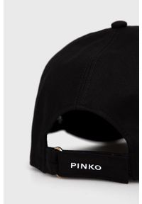 Pinko Czapka kolor czarny gładka. Kolor: czarny. Wzór: gładki #3