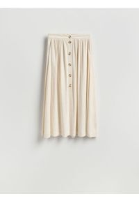 Reserved - Spódnica z wiskozą - złamana biel. Materiał: wiskoza. Wzór: gładki