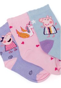 Peppa Pig Zestaw 3 par wysokich skarpet dziecięcych ACCS-SS24-234PP Różowy. Kolor: różowy. Materiał: bawełna