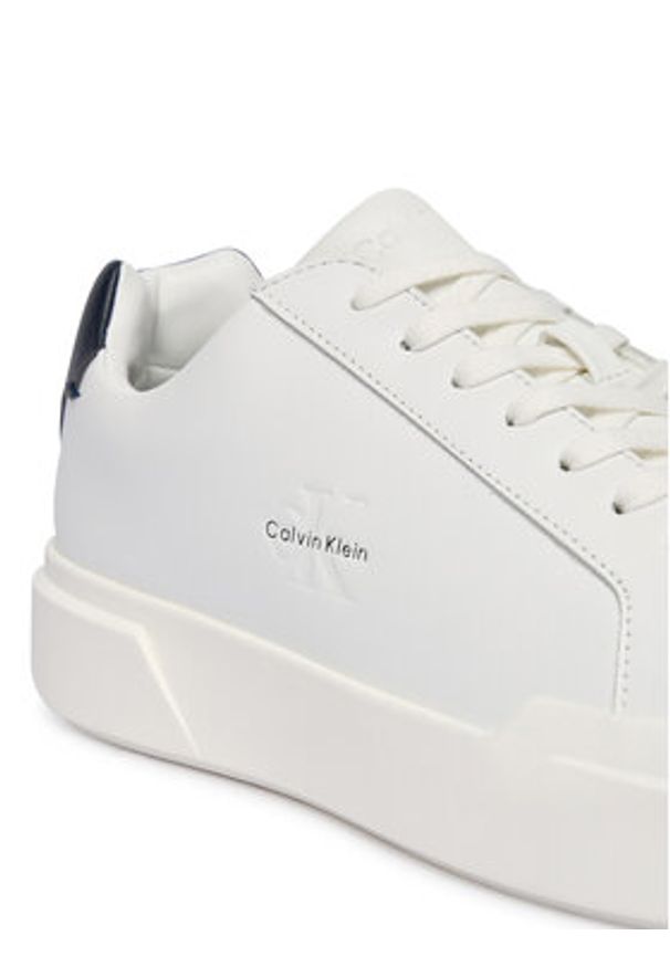 Calvin Klein Sneakersy Chunky Cupsole Laceup Lth YM0YM01344 Biały. Kolor: biały. Materiał: skóra