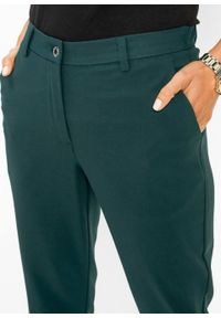 Spodnie ze stretchem bonprix głęboki zielony. Kolor: zielony. Materiał: poliester, materiał, wiskoza, elastan #2