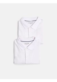 Reserved - T-shirt polo 2 pack - biały. Typ kołnierza: polo. Kolor: biały. Materiał: bawełna, dzianina #1