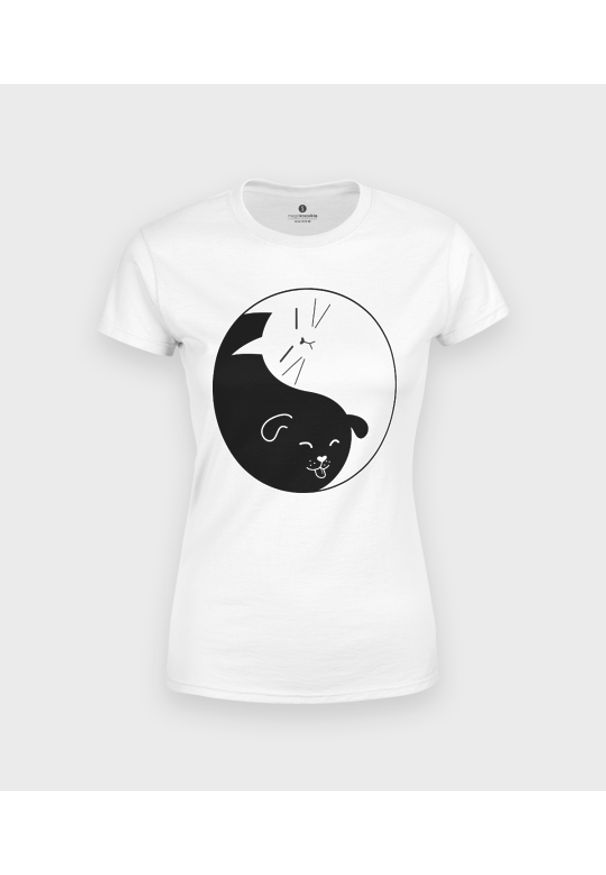 MegaKoszulki - Koszulka damska Yin Yang Kot i Pies. Materiał: bawełna