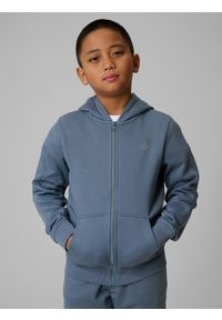 4f - 4F Bluza dresowa regular z kapturem chłopięca - granatowa 158 (12-13 lat). Okazja: na spacer, na co dzień, na uczelnię. Typ kołnierza: kaptur. Kolor: niebieski. Materiał: dresówka. Sezon: lato. Styl: casual, klasyczny #1
