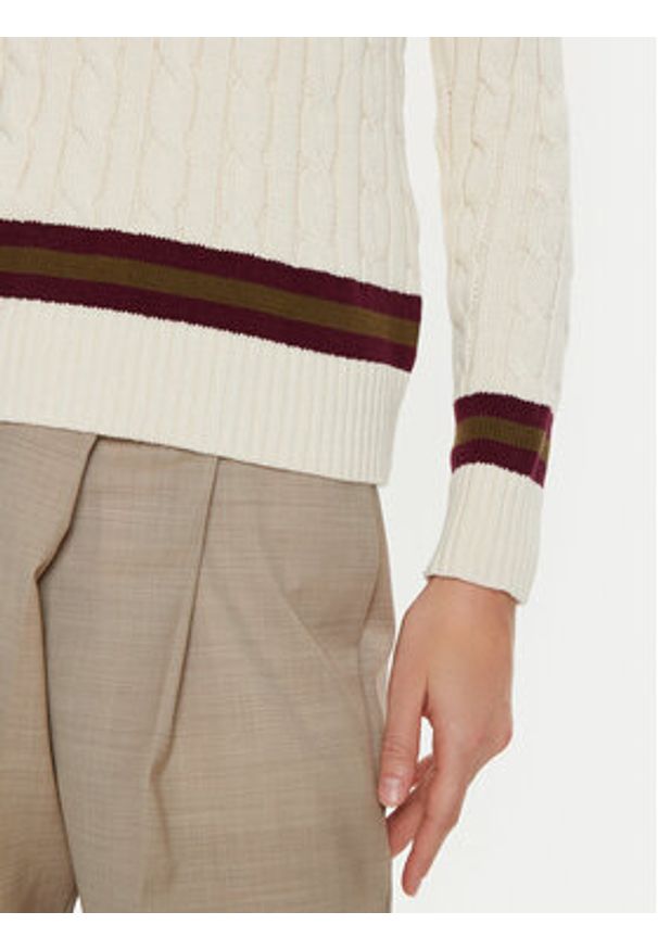 Lauren Ralph Lauren - LAUREN RALPH LAUREN Sweter 200951624002 Écru Regular Fit. Materiał: bawełna