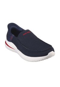 skechers - Buty Mężczyzna Skechers Cabrino granatowy. Kolor: niebieski. Materiał: tkanina. Model: Skechers Sport. Sport: turystyka piesza