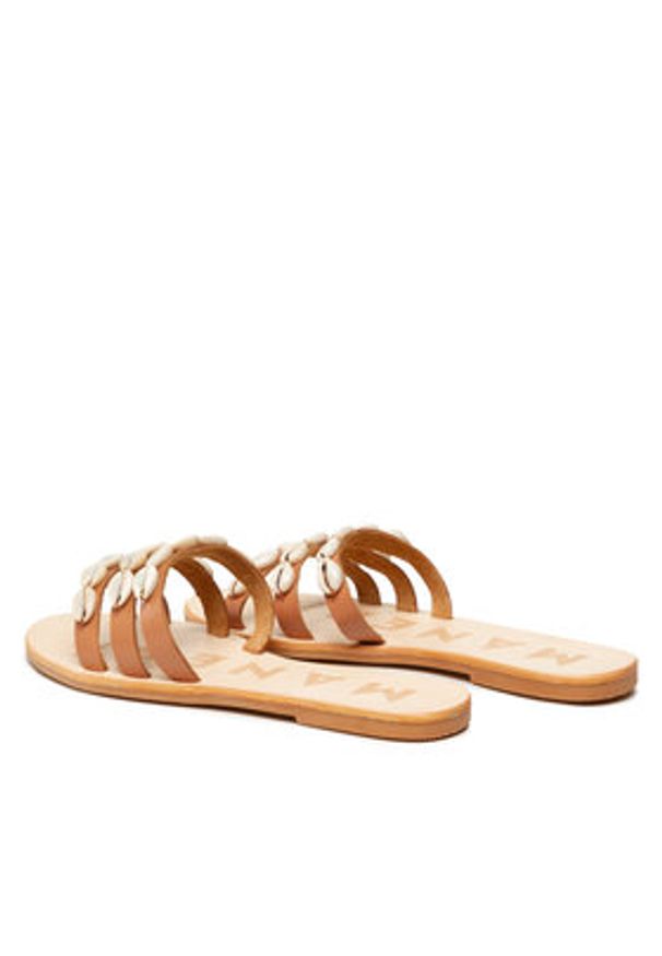 Manebi Klapki Leather Sandals S 0.1 Y0 Brązowy. Kolor: brązowy. Materiał: skóra