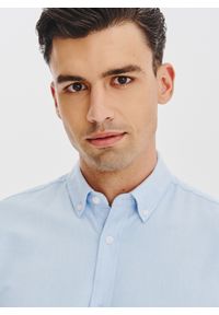 Pako Lorente - Niebieska koszula męska. Typ kołnierza: button down. Kolor: niebieski. Materiał: bawełna. Długość rękawa: długi rękaw. Długość: długie. Wzór: gładki #7